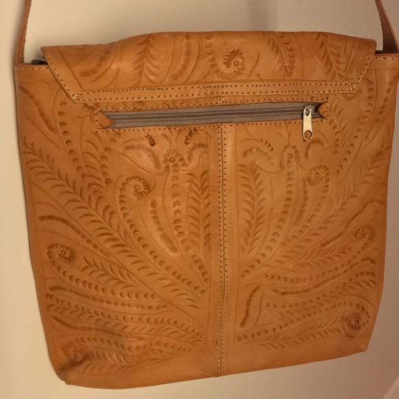 Vintage Embroidery Spliced Leather Crossbody Bag